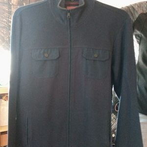 Mens Alfani Zip Up Sweater Navy * USED*